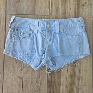 True Religion Joey Cut-Off Shorts Blue